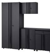 image 4-Piece Regular Duty Welded Steel Garage Storage System in Black 78 in W  75 in H  19 in D 