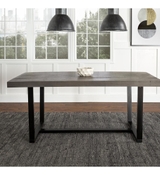 image Walker Edison Durango 72 in Grey Rustic Urban Industrial Farmhouse Distressed Solid Wood Dining Table