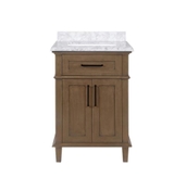 image Sonoma 24 in W  20 in D  34 in H Bath Vanity in Almond Latte with White Carrara Marble Top