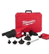 image MILWAUKEE M12 12-Volt Lithium-Ion Cordless Drain Cleaning Airsnake Air Gun Kit with 1 20Ah Battery Toilet Atta