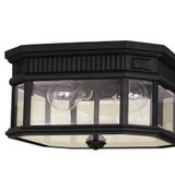 image Cotswold Lane 2-Light Black Outdoor Ceiling Fiture