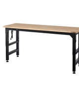 image Husky 72 in Adjustable Height Workbench in Black for Heavy Duty Welded Steel Garage Storage System