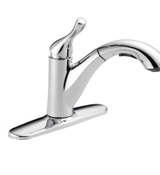 image Delta Grant Single-Handle Pull-Out Sprayer Kitchen Faucet in Chrome